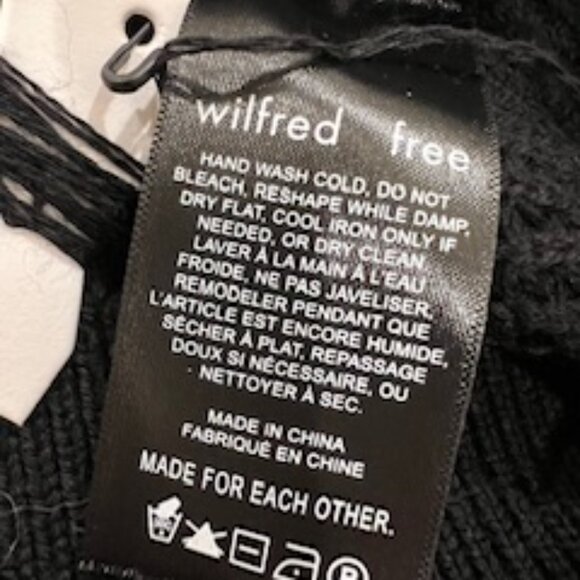 NWT Aritzia Wilfred Free Relaxed 100% Wool Black Long Sleeve Sweater Size Medium - Picture 6 of 8